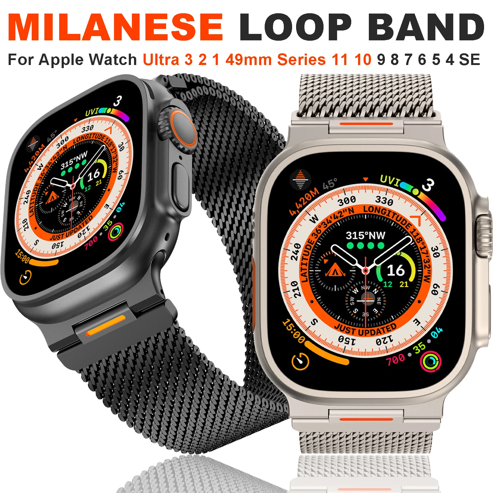 

Milanese Stainless Steel Band for Apple Watch Series 11 10 46mm 9 8 7 6 SE3 44 45 42mm Magnetic Strap for IWatch Ultra 3 2 49mm
