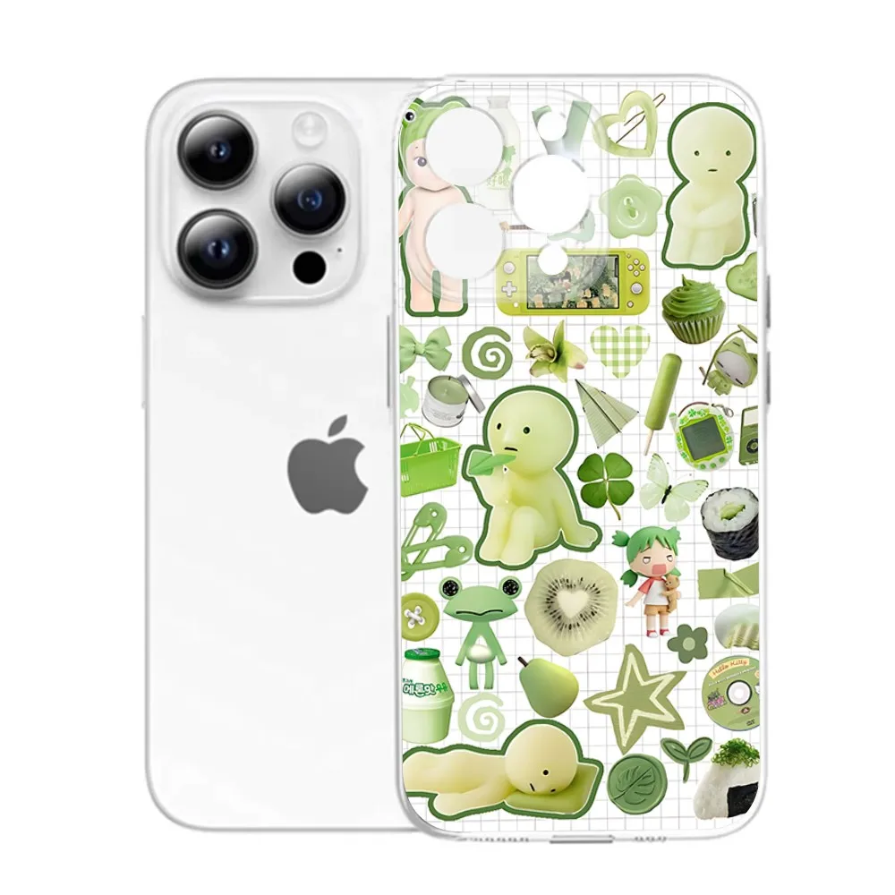 Green S-Smiski Cute Phone Case For Samsung A07 A36 A26 A56 A16 A06 A55 A35 A25 A15 A54 A34 A24 A14 A13 A53 A33 Clear Back Cover