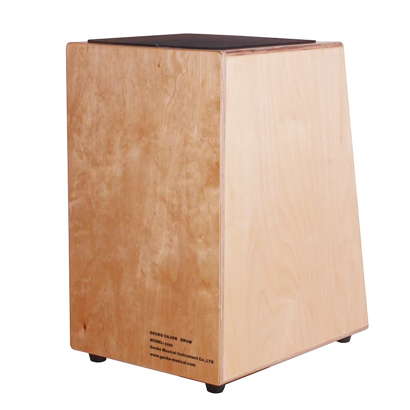 GECKO CX02 Cajon Drum Bevel Shaped Fresh Scent Applewood Playing Surface Birch Wood Body Cajon Box Drum With Steel String