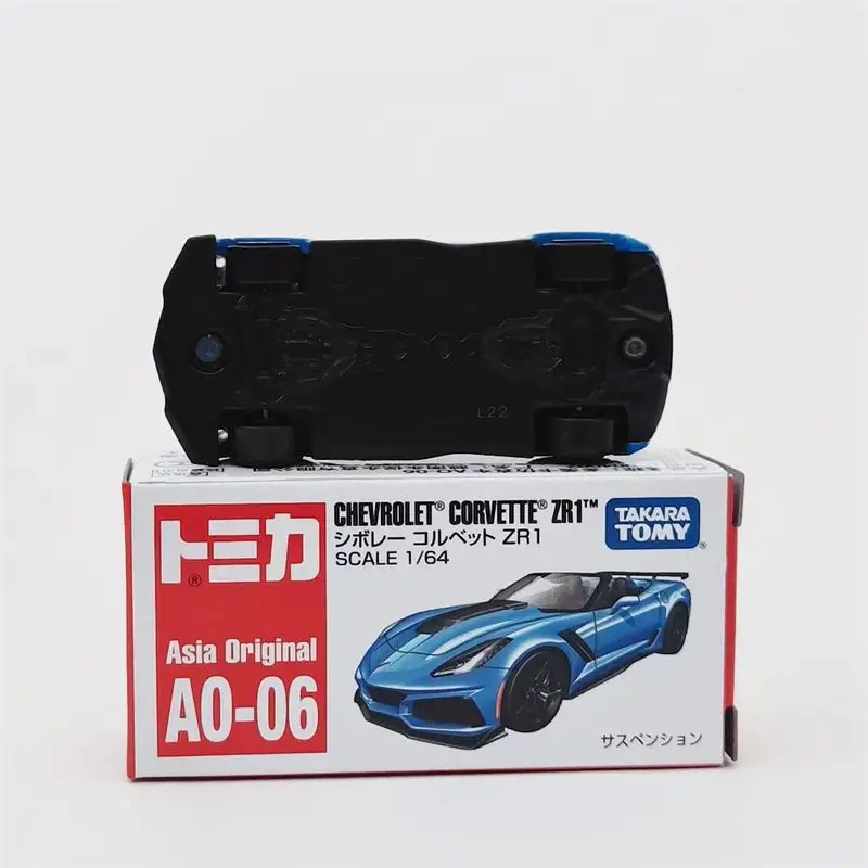 TAKARA TOMY Corvette ZR1 coche en miniatura de aleación caja roja blanca AO-06 coche de juguete regalo para niños