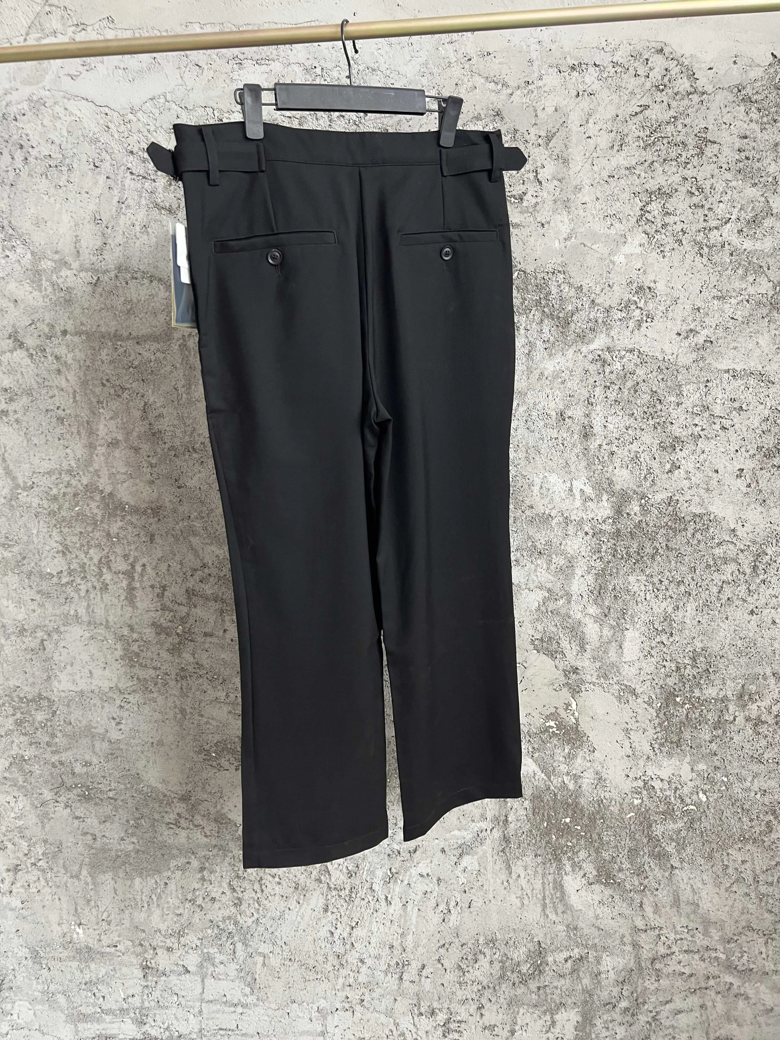 Loose straight-leg minimalist casual dress pants with a Japanese drape, versatile men's dark style straight-leg