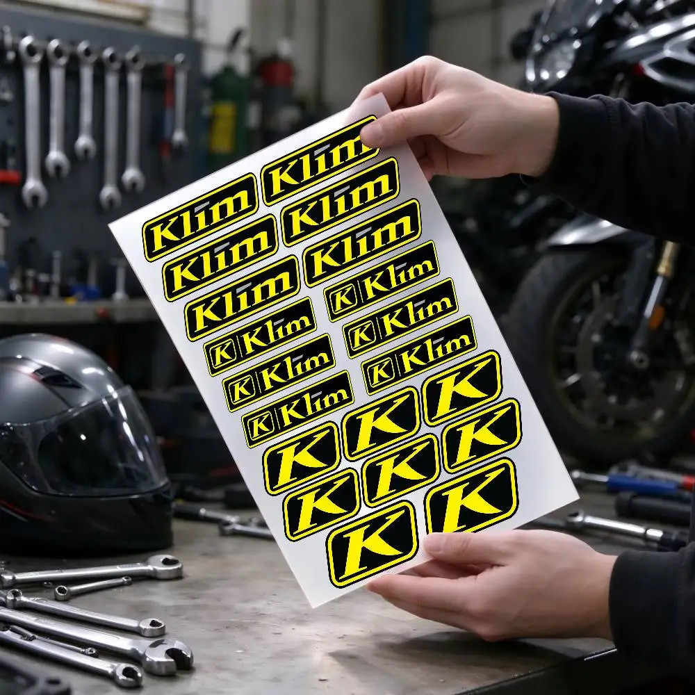 K-li-m Silver Vinyl Motorcycle Sticker Waterproof DlY Helemt Front Windshield Fuel Tank Scooter Vinyl Decal