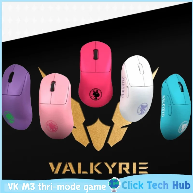 VALKYRIE VK M3 thri-mode game mouse 8K wireless receiver 40g lightweight esports office mouse send slip sticker foot mouse pad
