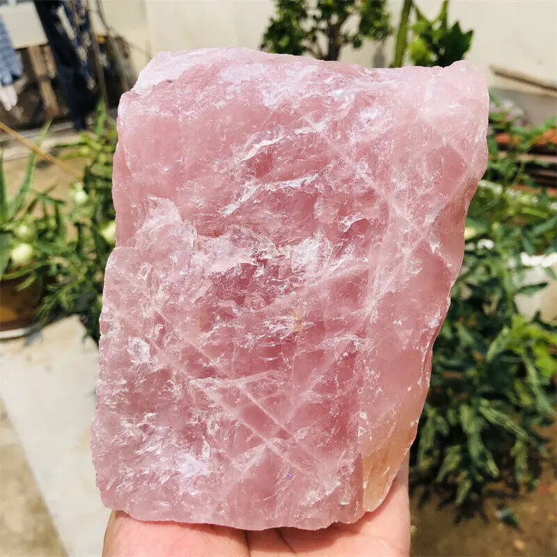 Large Natural Pink Rose Quartz Crystal Raw Stone Mineral Specimens Healing