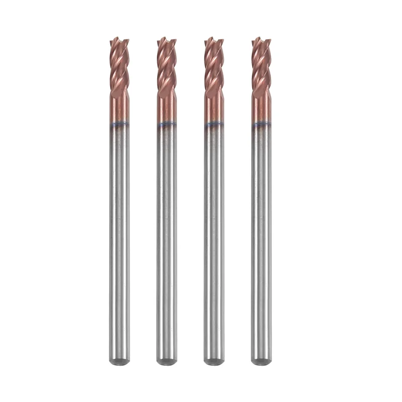 ABHU 5PCS 3Mm Vollhartmetall-schaftfräser Schaftfräser D3X8XD4X50L 4 Flöte Seite Fräsen Schlitzen Profiling Planfräser Standardlänge