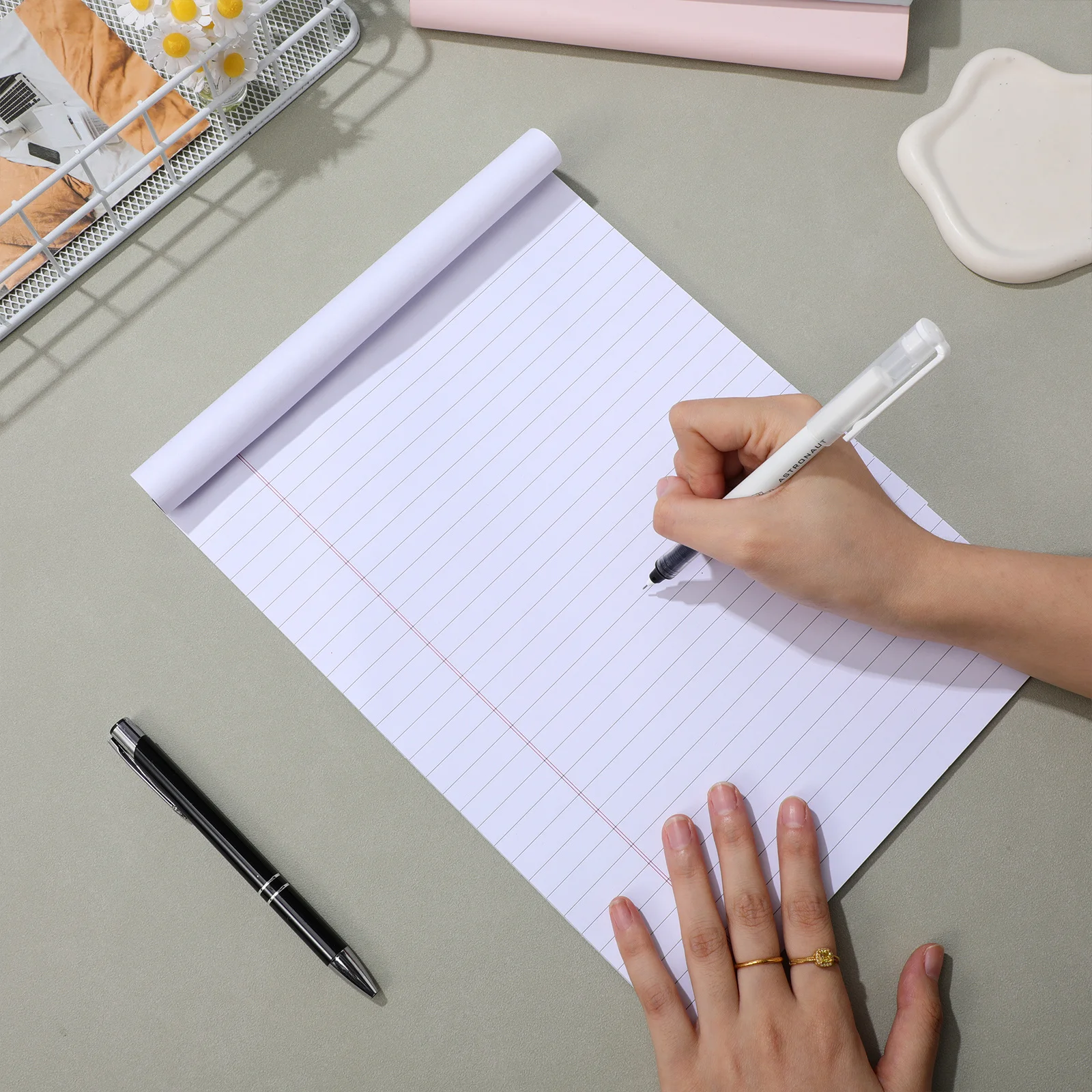 

3Pcs A4 Notepad College Ruled Legal Pads 11.2x8.2 Inch 30 Sheets Home School Office Note Taking Writing Paper Pads