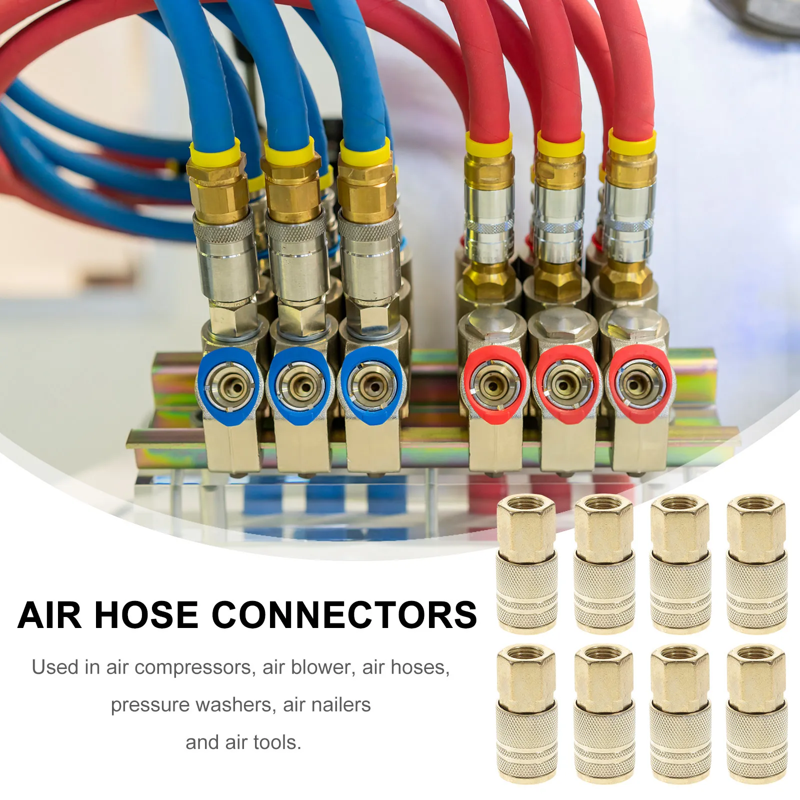 

10Pcs Premium Iron Air Hose Connectors Quick Disconnect Fittings for Air Nailers Industrial Projects Hose