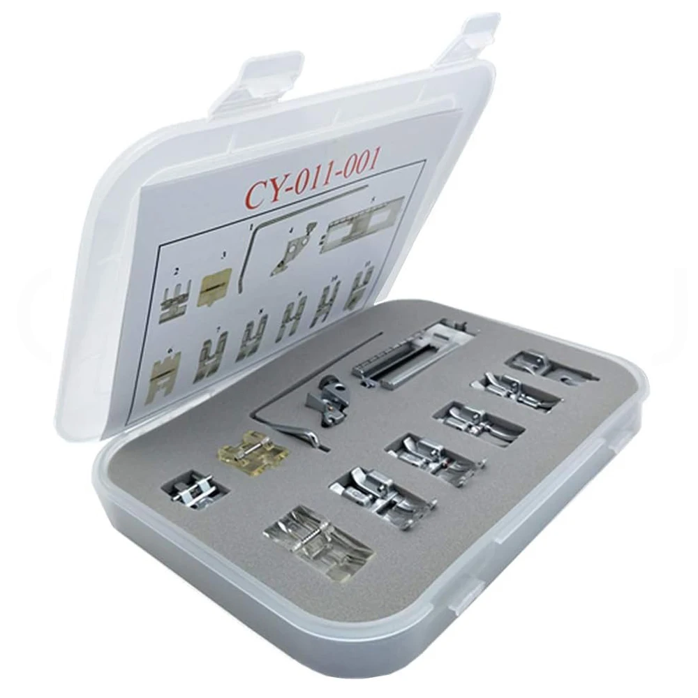 11PCS Set Snap On Presser Walking Foot/Feet Fit For Pfaff 1000-7570 with IDT Walking Foot Sewing Accessories Parts #CY-011-001