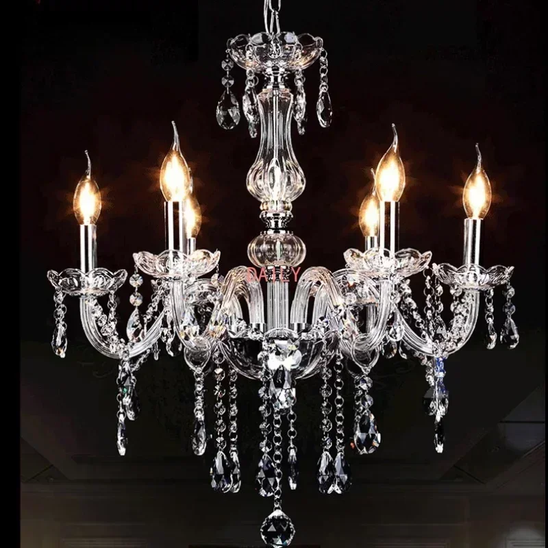 

Clear Crystal Chandelier Luxury Dining Room Wall Lamp Design Chandelier Cristal E14 Bulb Light Fixtures Pendant Lamp