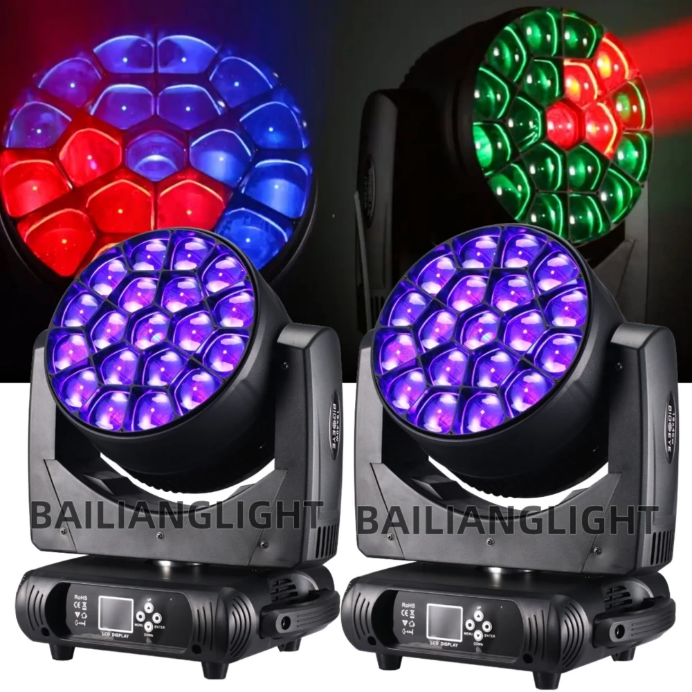 4PZ 19X40W LED Beam Wash Grote Bijen Ogen RGBW Zoom Moving Head Verlichting Met LED Diafragma DJ Disco Podium
