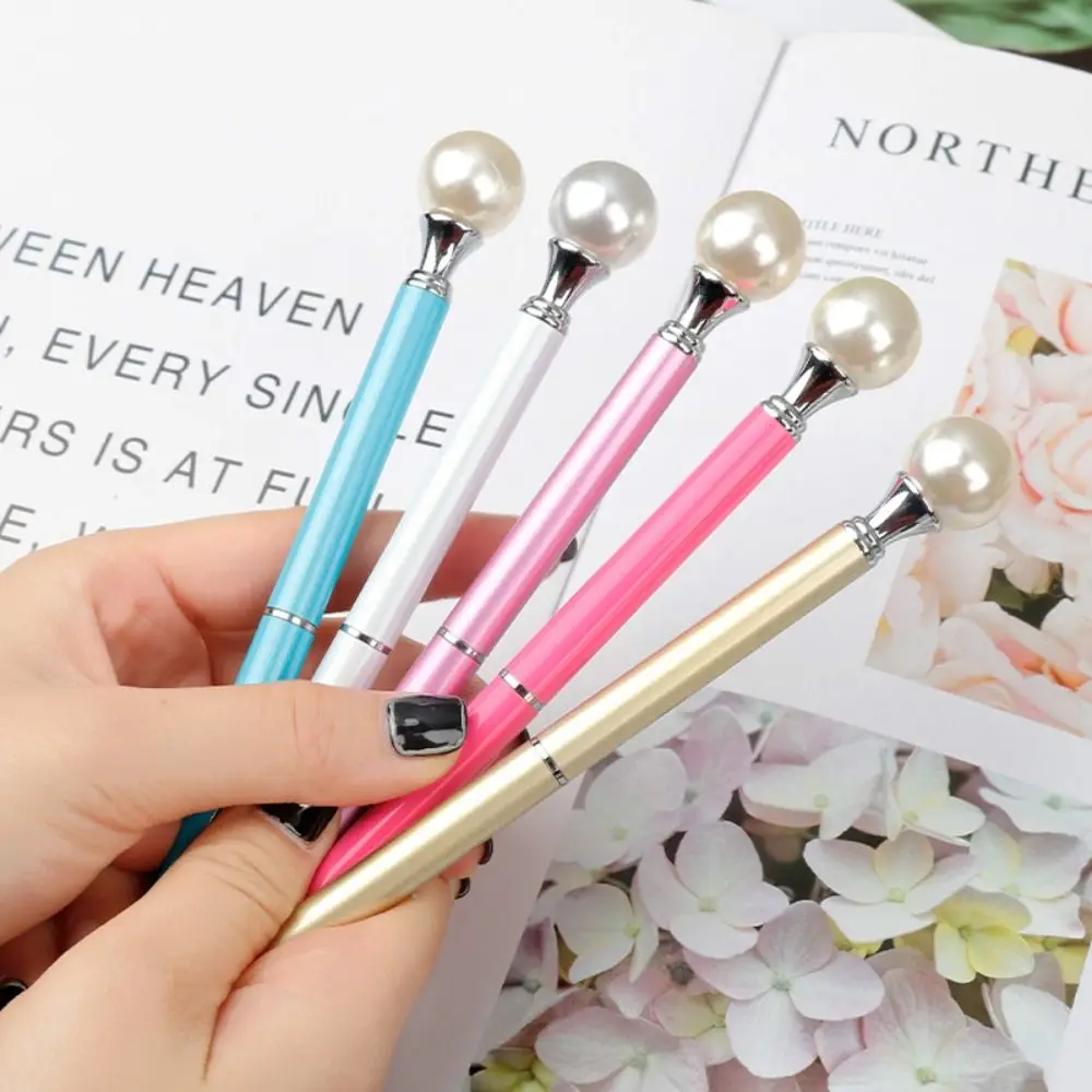 Creative Writing Smoothly Pearl Pen Quick-Drying Unique Neutral Gel Pens Luxury Metal Signature Pen Student
