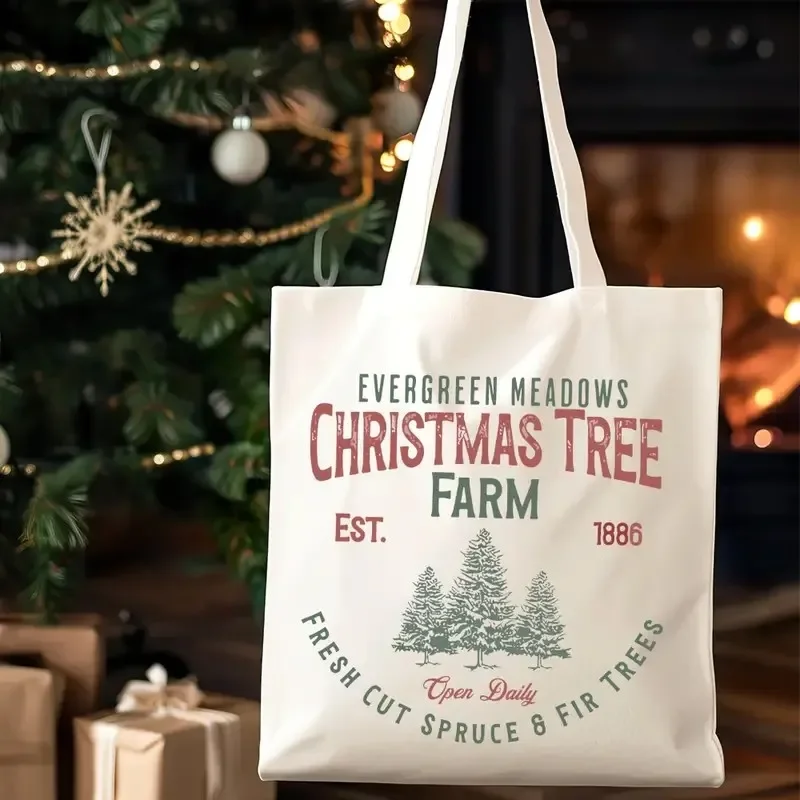 

Large Capacity Shoulder Bag Christian Christmas Canvas Tote Bag Activities Durable Handbag for Shopping, Travel, Picnic Outdoor