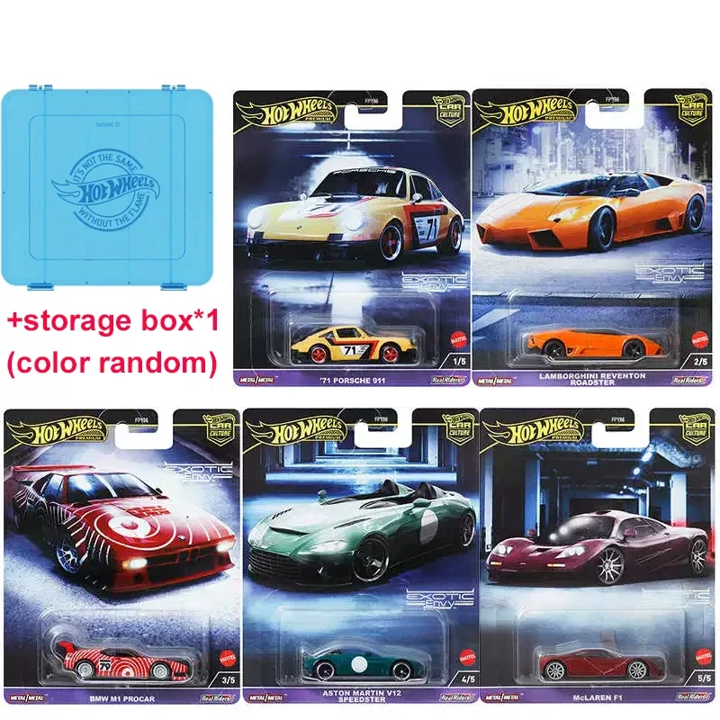 Original Hot Wheels Premium Car Culture Exotic Envy Boy Toy 1/64 Diecast Porsche 911 Lamborghini Reventon Roadster BMW M1 Procar