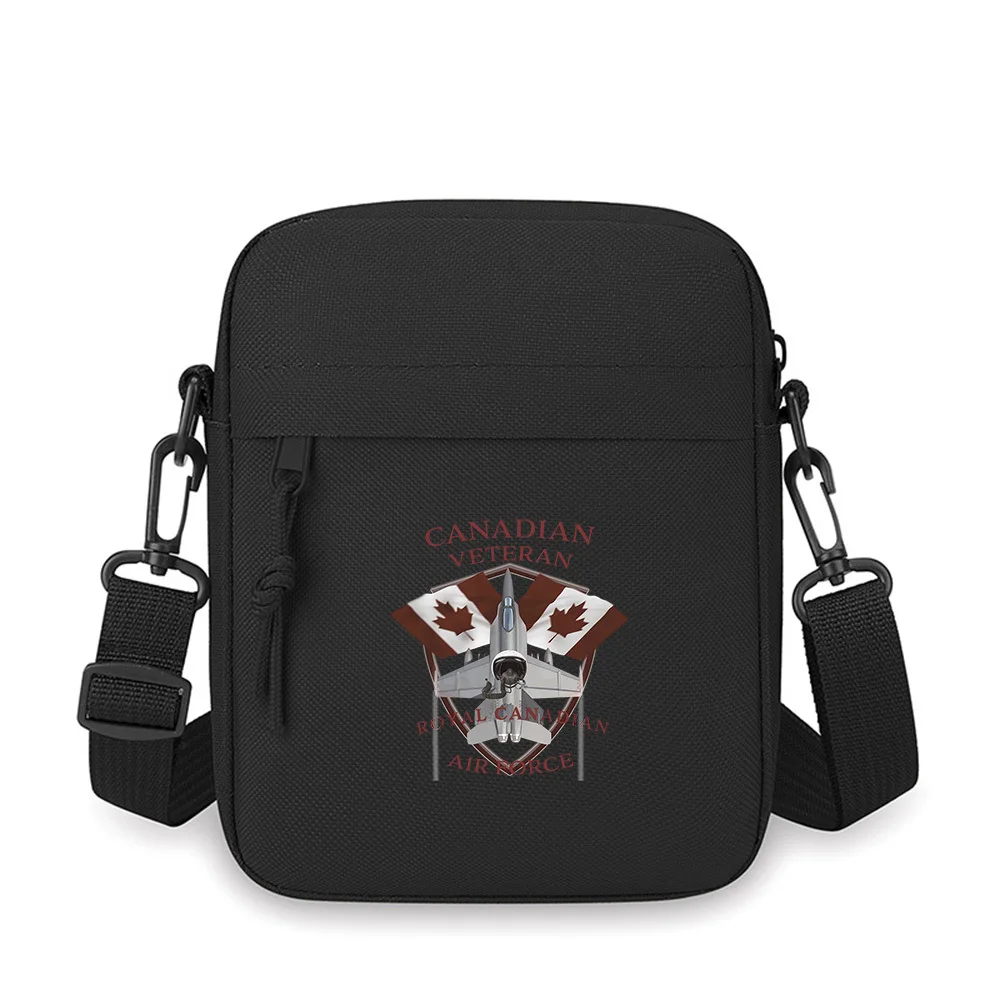 

Fighter jet,Canadian flags,veteran Men Crossbody Bag Single Shoulder Women Cartoon Anime Film Printing Design Unisex