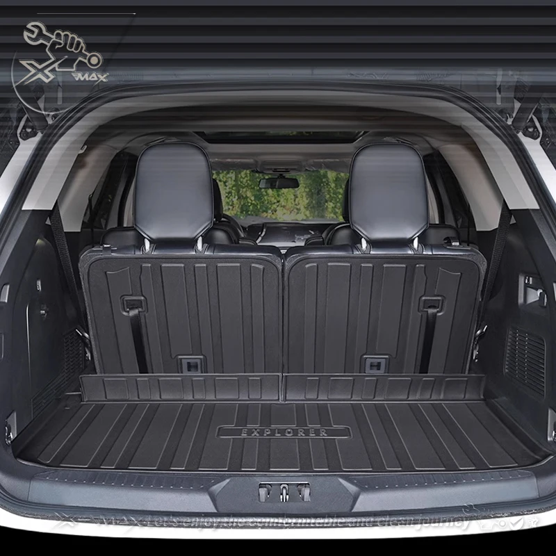 For Ford Explorer 2011-2023 Fit Car Trunk Mat All Season Black Cargo Mat 3D Shaped Laser Measured Trunk Liners