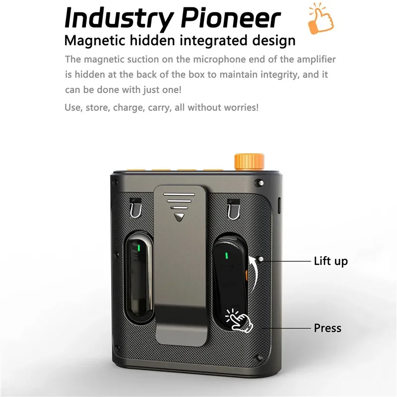 مكبر صوت محمول مع ميكروفون Lavalier ومكبر صوت لاسلكي للمعلمين والمسنين وأدلة جولة المدربين Portable Voice Megaphone with Lavalier Microphone Audio Amplifier Wireless Speaker #5