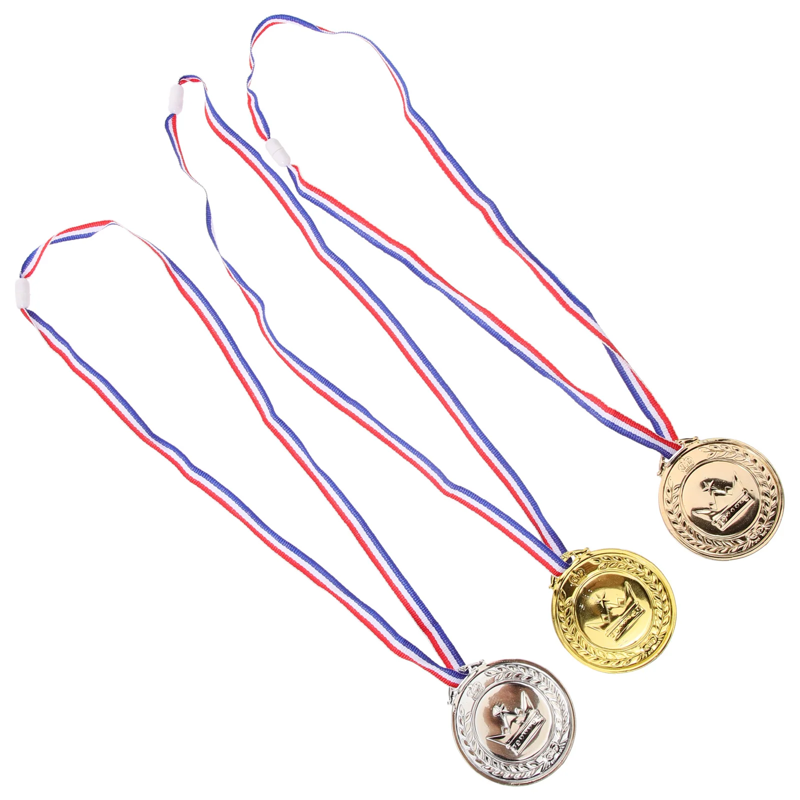 

3pcs Plastic Medals Award Ceremony Reward Competition Medal Decorative Sport Day Medals Marathon Encouragement Creative Small