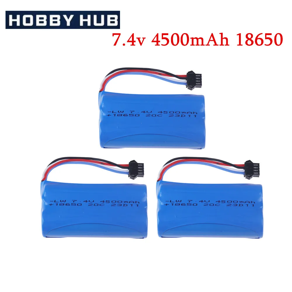 SM-4P Plug 7,4 V 4500MAH 18650 литий-ионная батарея для Udi007 Udi001 UDI002 UDI902 HJ806 960 961 962 RC racing boat 7,4 V 2S батарея