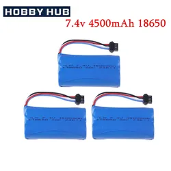 SM-4P Plug 7.4V 4500MAH 18650 Li-ion battery for Udi007 Udi001 UDI002 UDI902 HJ806 960 961 962 RC racing boat 7.4V 2S battery