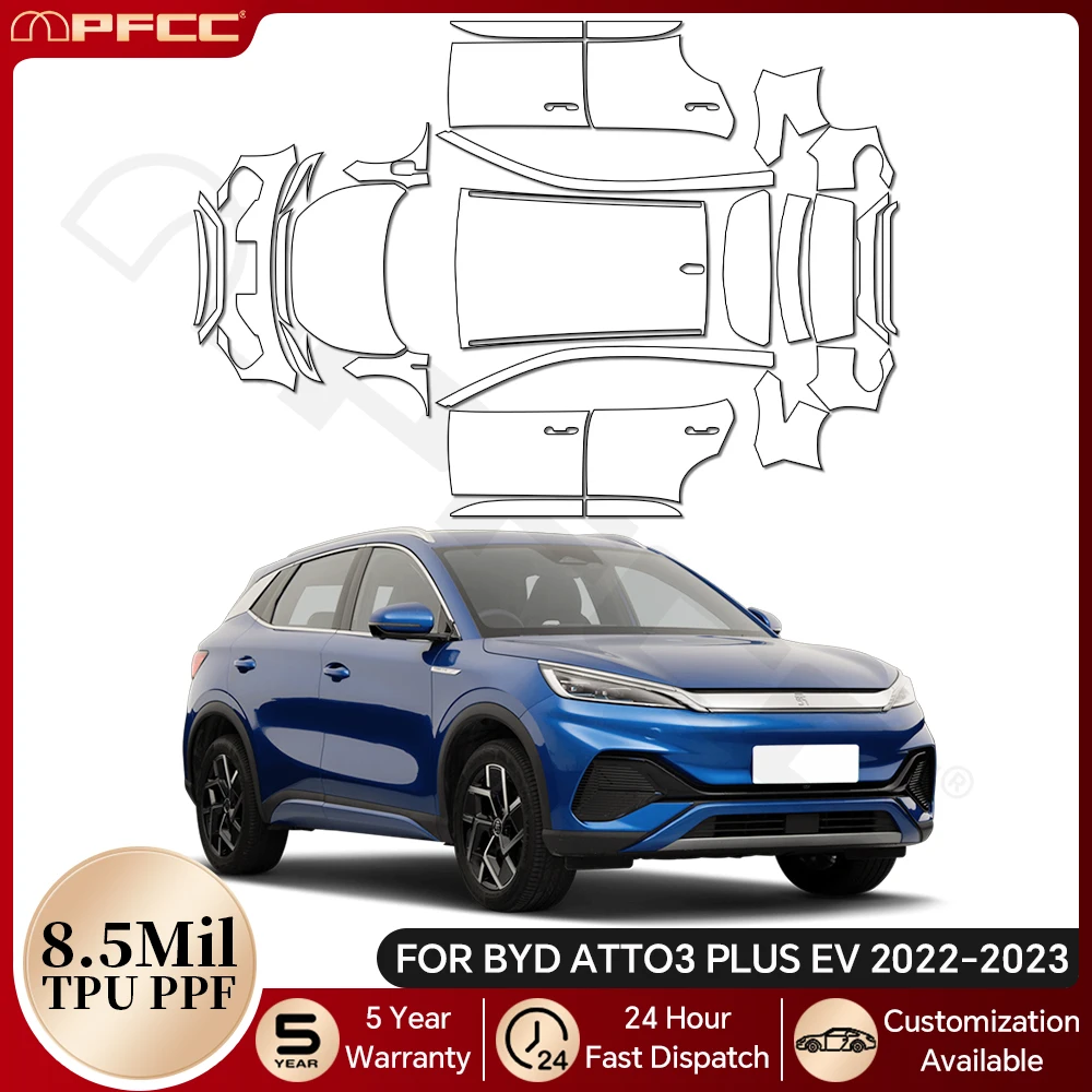 

For BYD ATTO3 Plus EV 2022-2023 8.5Mil TPU Paint Protection Film Car Body Pre-cut PPF Bra Anti-Scratch Cover Resistant Kit