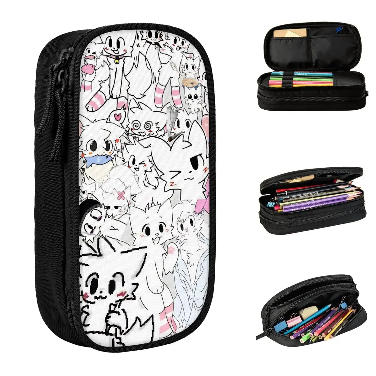 Boykisser Silly Cat Pencil Case Cartoon Pencilcases Pen for Student Big Capacity Bag Students School Zipper Stationery