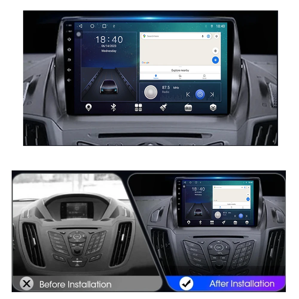 For Ford C-MAX Kuga 2 Escape 3 2012 - 2019 Autoradio Multimedia Video Player Carplay Android Auto 4G WIFI Car Radio No 2din DVD