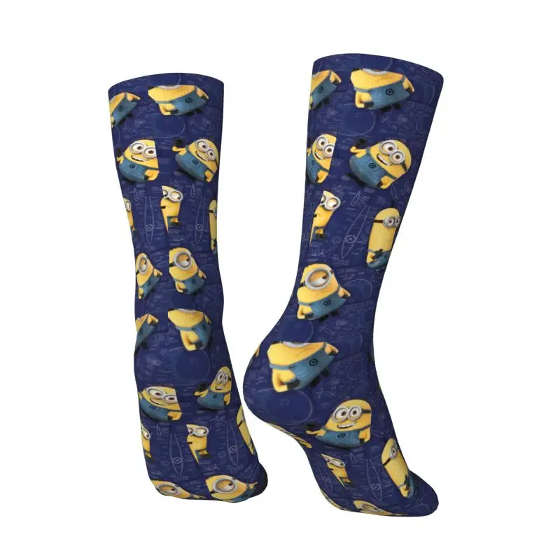 Custom M- Minions Emotions Mens Crew Socks Unisex Cool M- Minions Spring Summer Autumn Winter Dress Socks