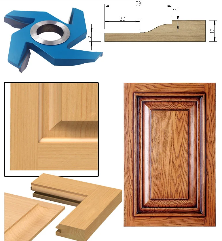 Custom cabinet door raised panel cutter for spindle moulder