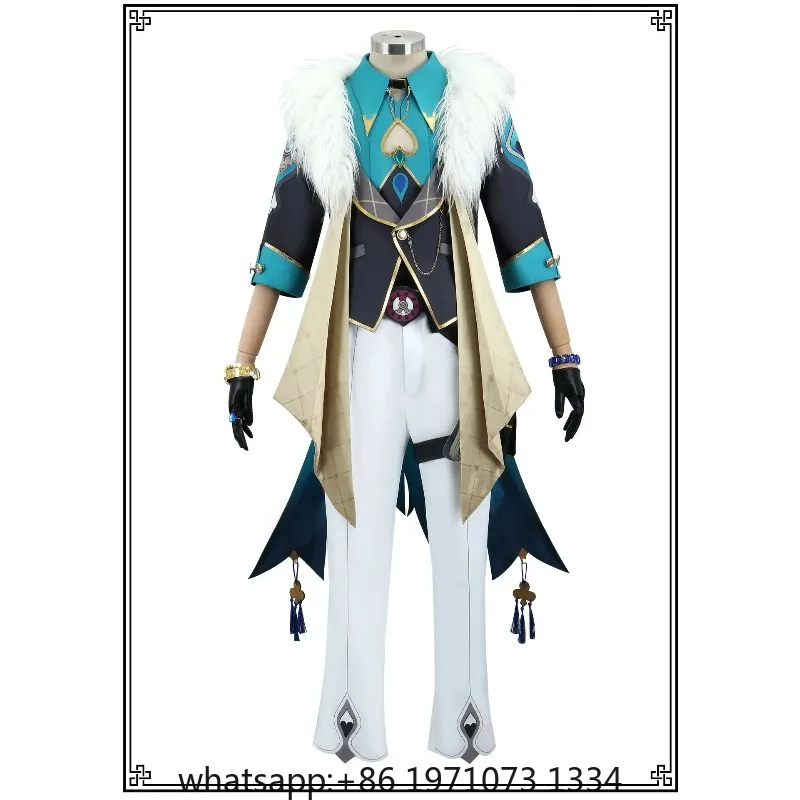 Aventurine Cosplay Costume Wig for Game Honkai: Star Rail Costume Handsome Fashion Combat Role Play Carnival Outfits with Hat