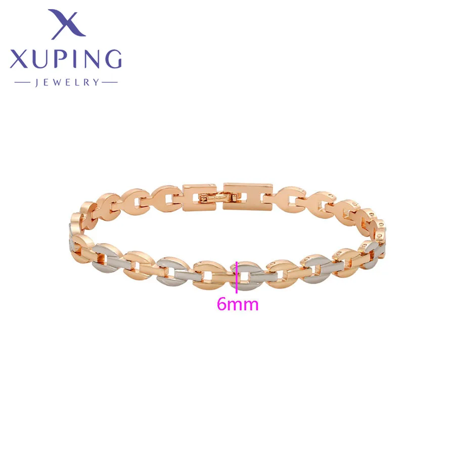 Xuping Jewelry New Arrival Simple Gold Plated Hand Bracelet Trendy Charm Bracelets for Women Love Birthday Gift X000793472