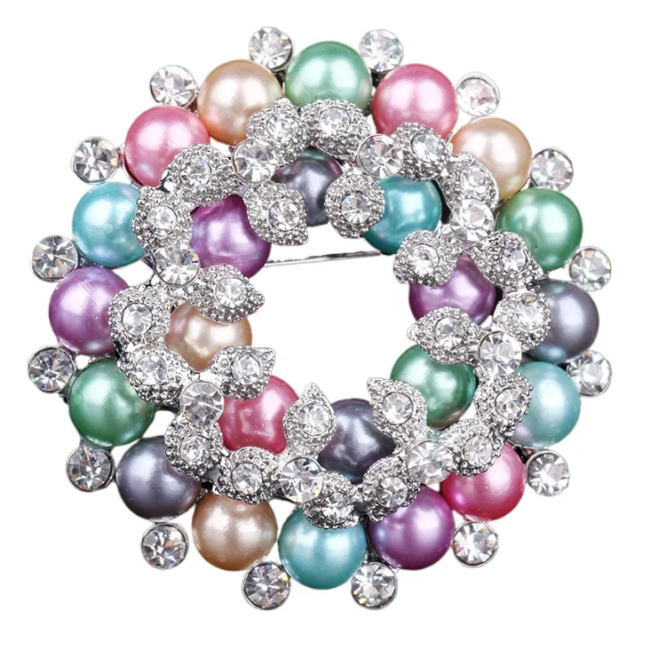 3pcs High-end Diamond-encrusted Wedding Brooch Beautiful and Elegant Pearl Embellishment Corsage DIY Clothing Decoration