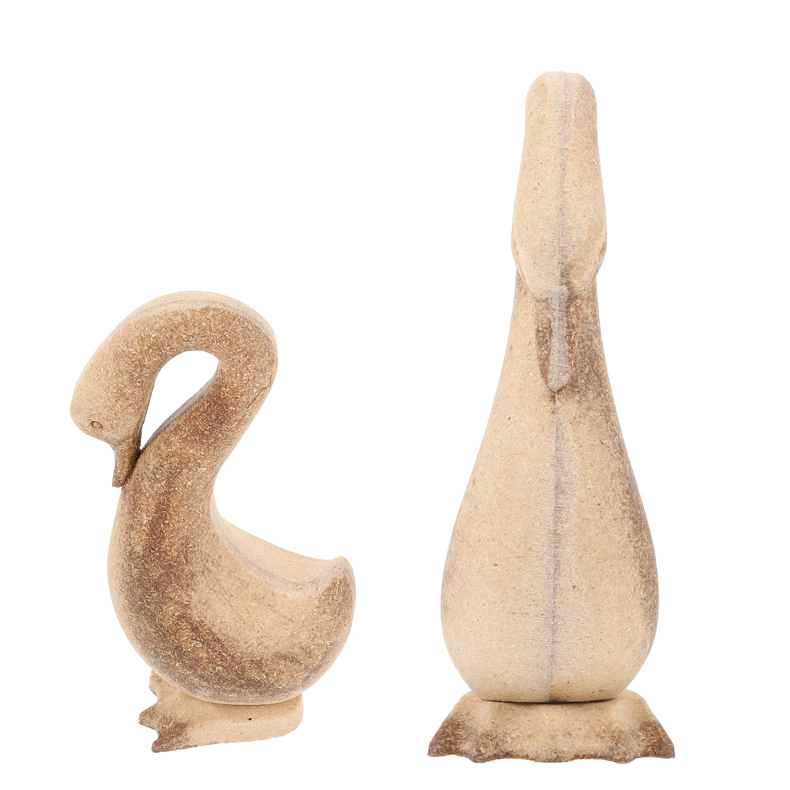 

2Pcs Unfinished Wooden Goose DIY Handicrafts Cute Lovely Table Decorations Flat Surface for Painting Graffiti Goose Statue