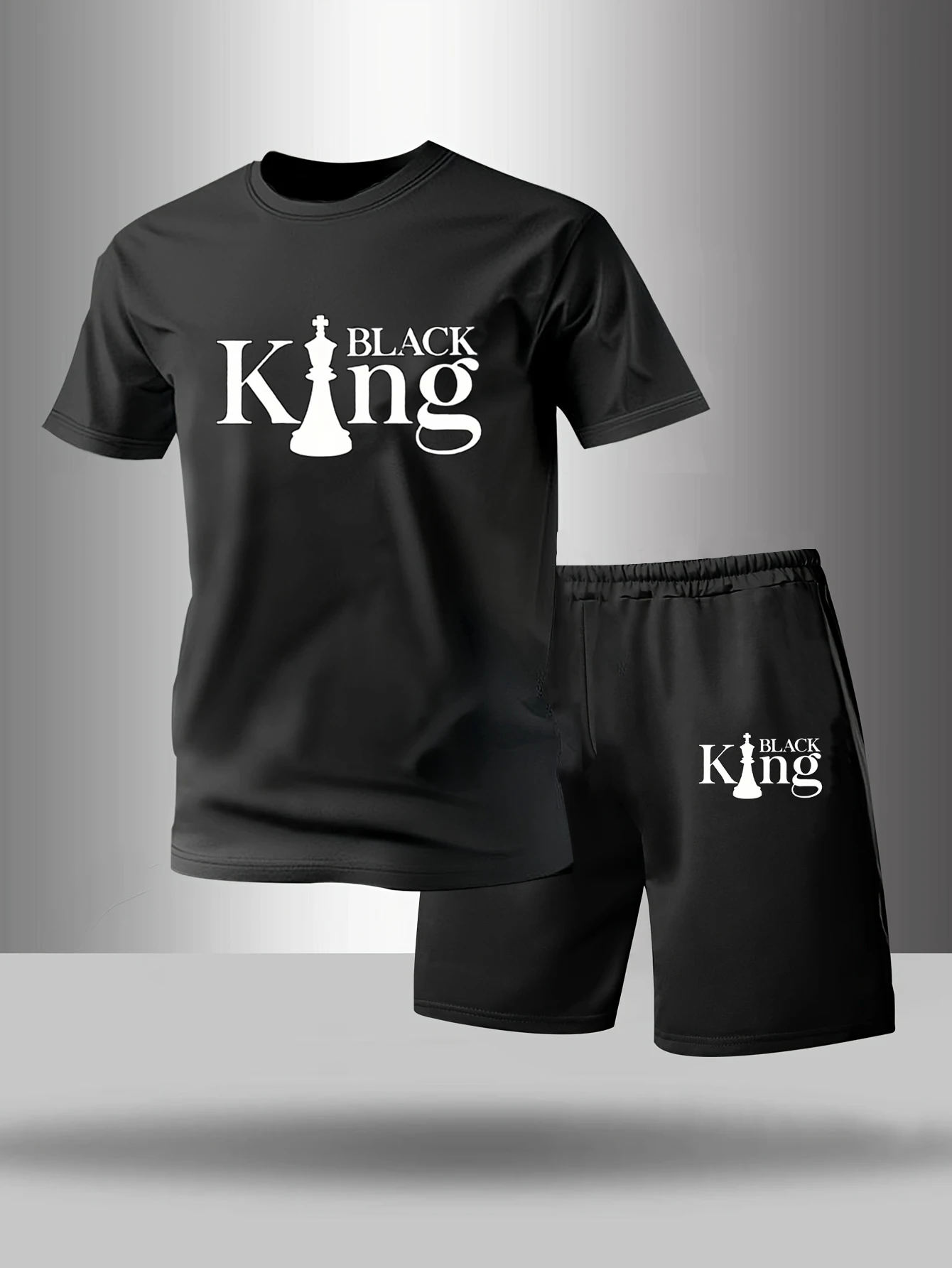 

Two piece men's pajamas for spring summer autumn winter short sleeved shorts fashionable letter pattern home suit set