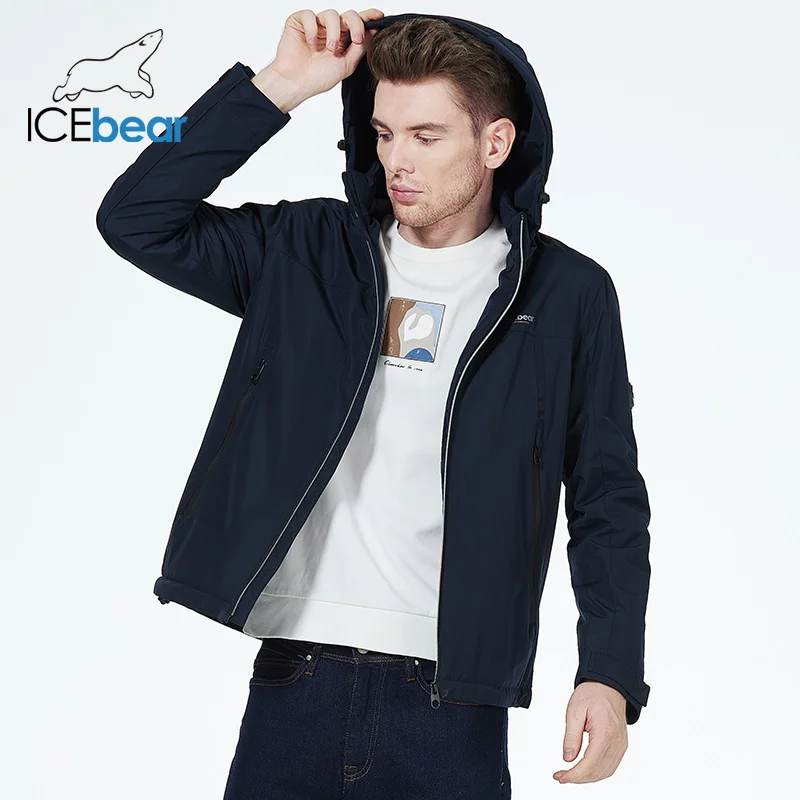 ICEbear 2023 New Men's Short Lightweight Cotton Jacket Fall Casual Male High Quality Coat with Hood Brand Clothing MWC21610D