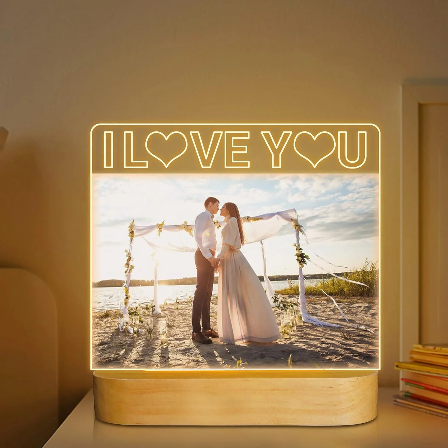 Personalized 3D Night Light Acrylic Lamp Customized Photo/Text Valentine's Day Wedding Anniversary Birthday Gift Led Photo Frame