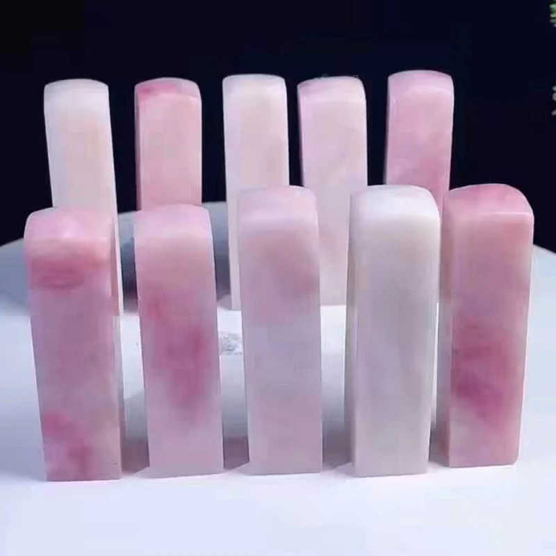 

10pcs Fen Dong Stone Blank Seal | Uncarved Square Chop for Chinese Seal Carving Practice | Natural Veins 1.5x1.5x6 cm