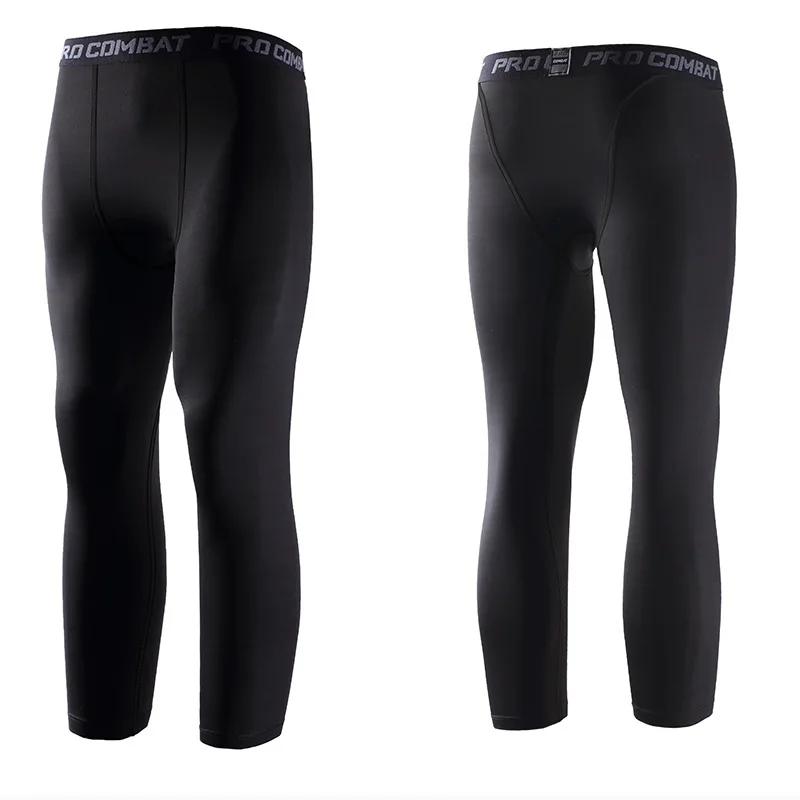 Men's Fitness Leggings Capri Pants Running Sports Gym Training Tight-fitting Quick-drying Sweat-absorbing Fitness Pants