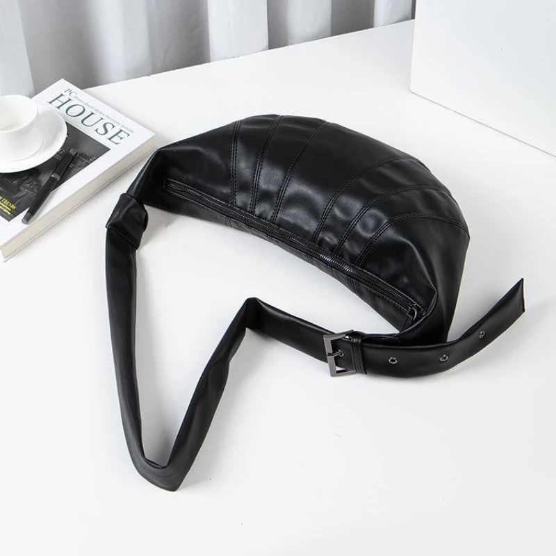 

Luxury Crossbody Bag Men Dumpling Shoulder Bags Fashion Croissant Men's Crossbody Bag Male Soft Leather Large Capacity Hobos