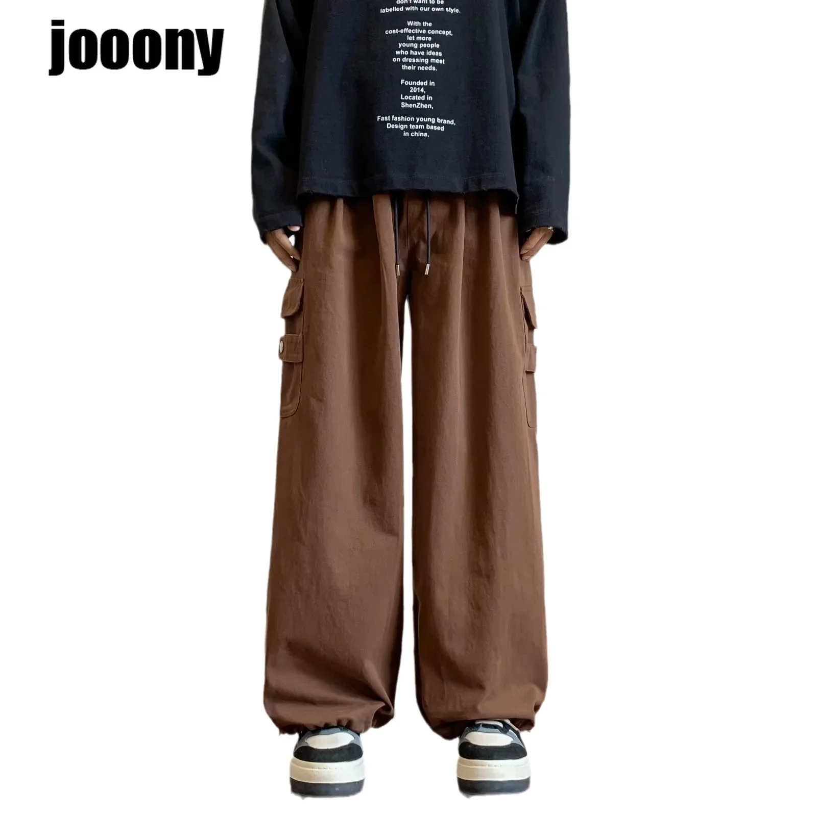 Harajuku Nieuwe Lente Zomer Joggingbroek Mannen Casual Dagelijks Vintage Broek Effen Hoge Taille Broek Trekkoord Wijde Pijpen Baggy Broek