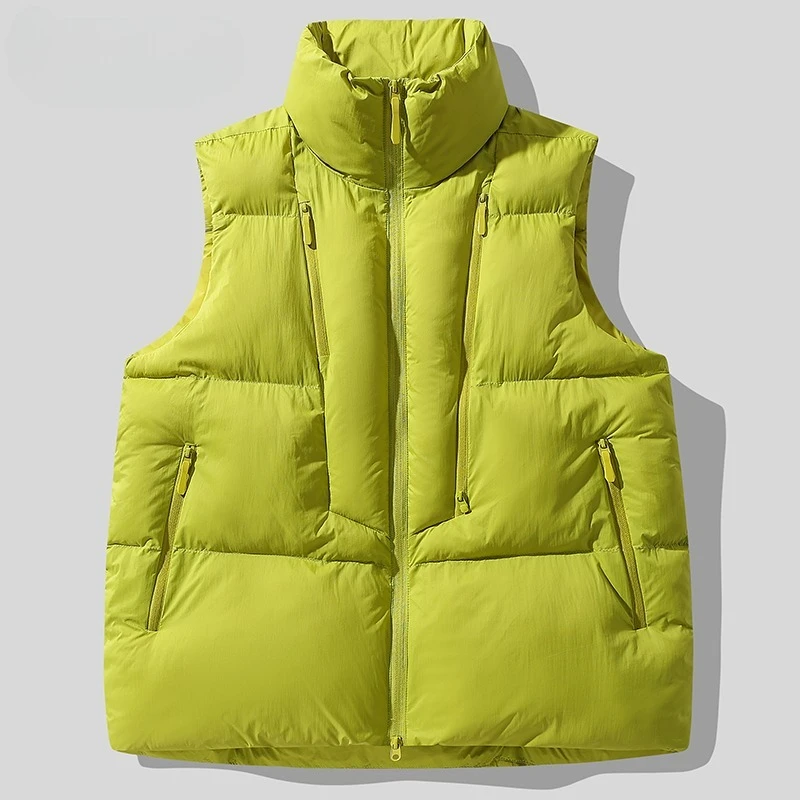 

Solid Color All-match Men Waistcoat Quality Comfortable Male Sleeveless Stand Collar Windproof Vests Jackets Autumn Winter New