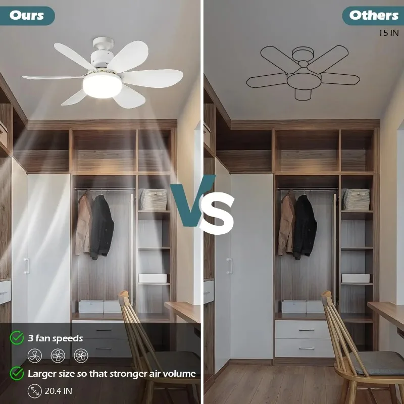 Ceiling Fan Light LED 30W 40W Simple Lights with E27 Remote Control for Home Living Room Study Household Decorative Fan Lighting