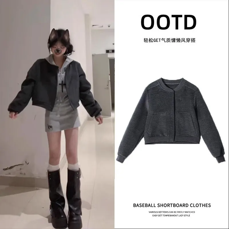 

2026 spring and autumn new small baseball jacket American sweater sports suit