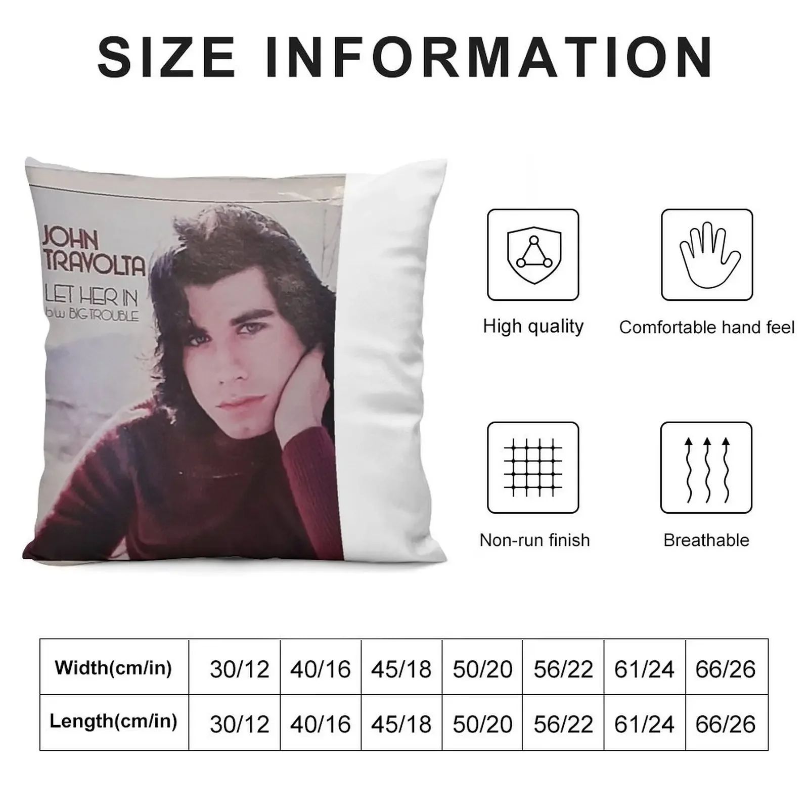 John Travolta, Travolta, Pic Slv, 45, record, early, Let Her In Throw Pillow Sofa Covers sleeping pillows Pillow Case pillow