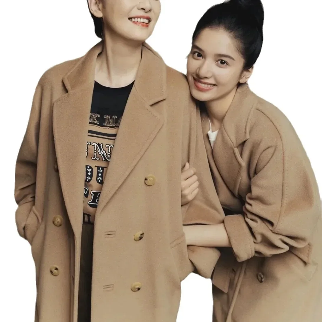 

Popular must-shoot, double-breasted hand-sewn cashmere wool coat for women