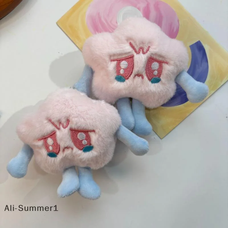 LLavero de peluche con forma de estrella para apretar, colgante de muñeco de peluche Kawaii, llavero de coche, amuleto, accesorios de decoración para mochila, regalos