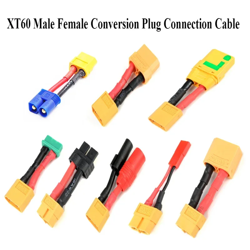 

1/3/5Pcs/lot XT60 Male Female Conversion Plug Connection Cable With Silicone Extension Lead Wire Battery Connector To 5cm/10cm