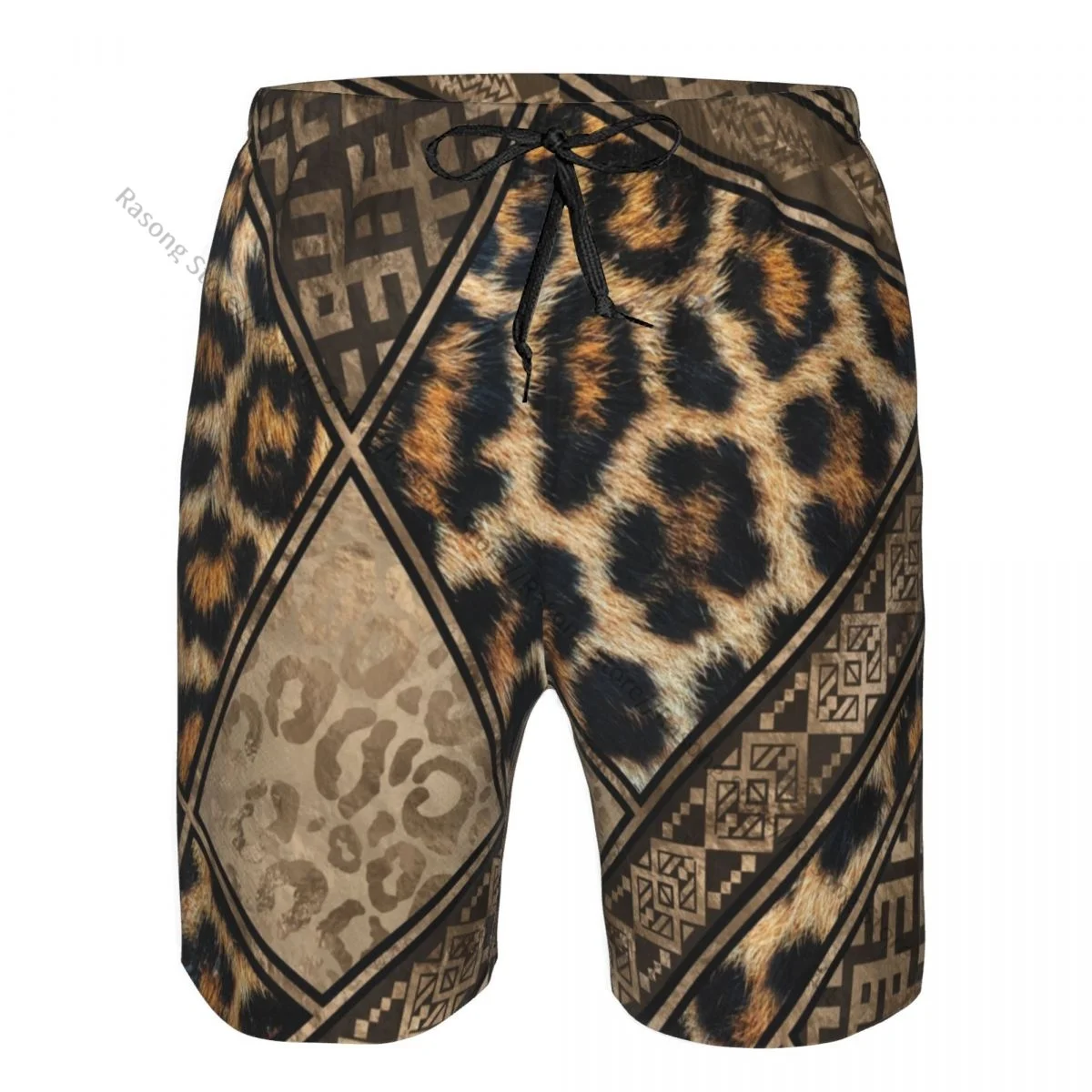 

Casual sleep bottoms Leopard Fur Pattern men shorts sleepwear male pajamas