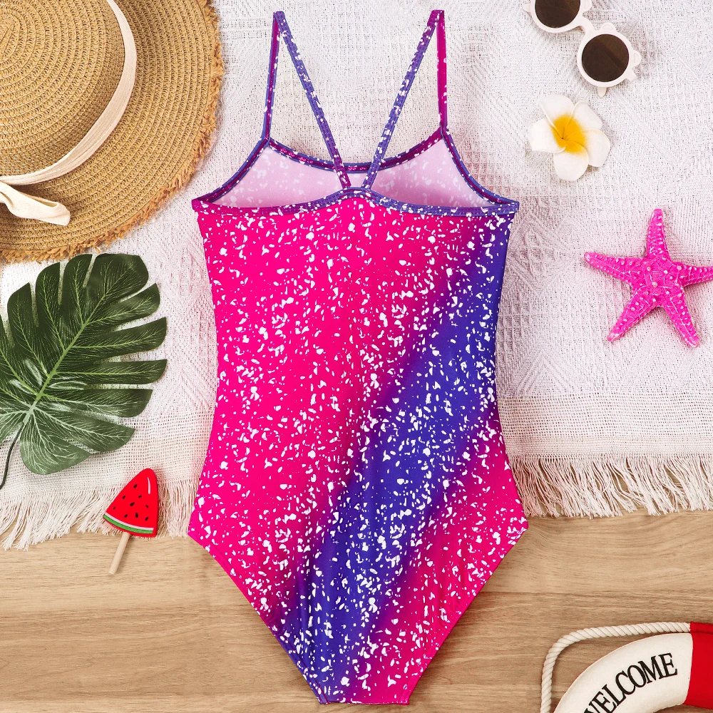 Girls Swimsuit Sport Halter Swimwear Cute Little Kids Sparkle Swimming Costume Quick Dry Beach Bathing Suit