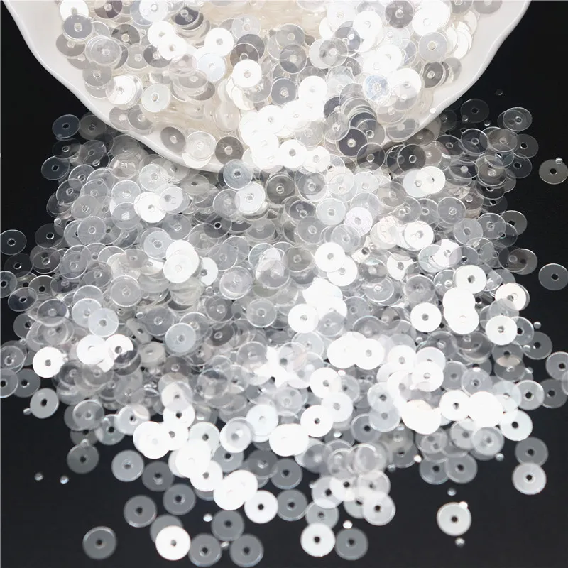 Sequin Crystal Transparent 3mm 4mm 5mm 6mm Pvc Round Flat Cup Loose Sequins Paillette Sewing Wedding Craft DIY Accessories 10g