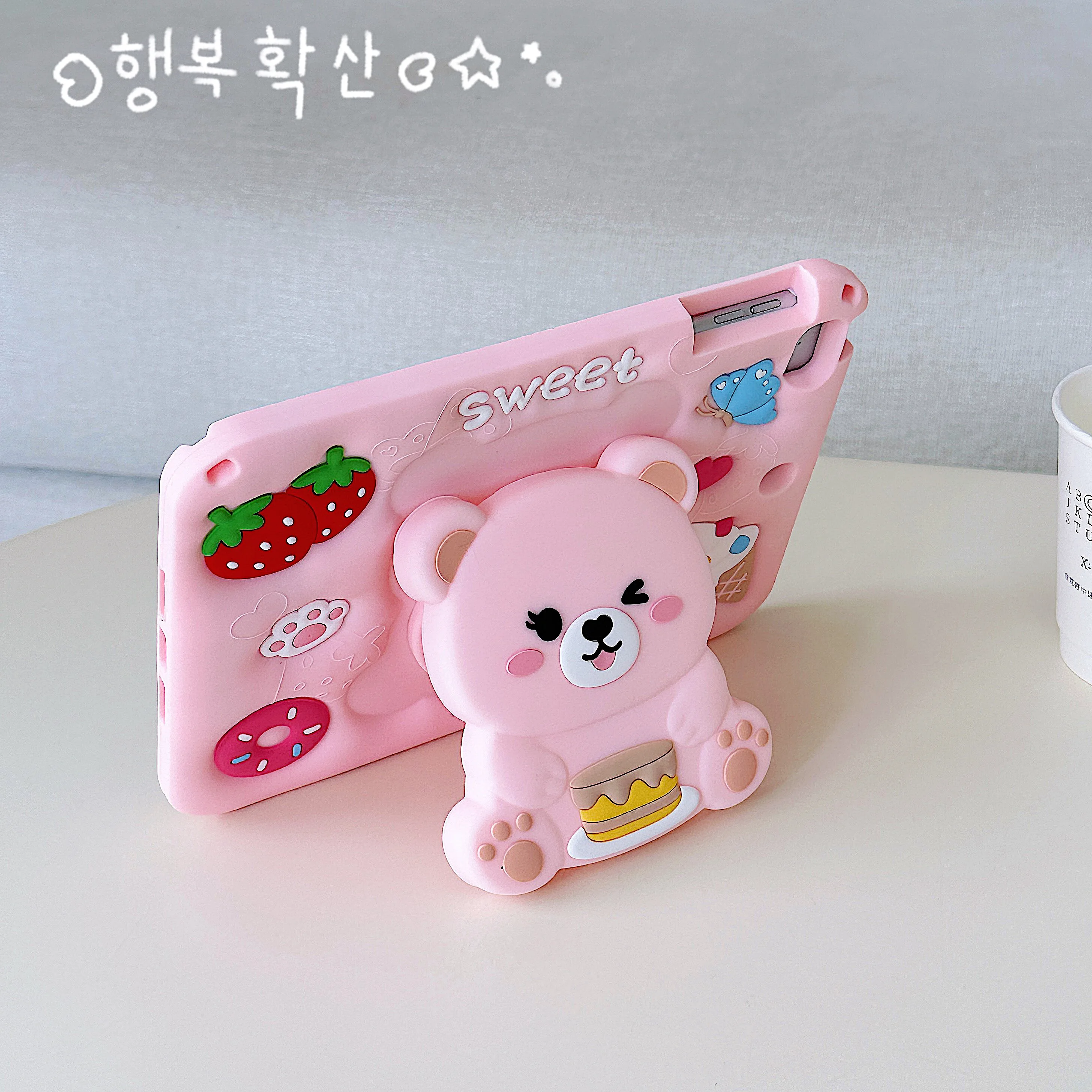 

Kids Case for 11th 10th Air 11 5 4 Pro 11 4th 2th 1th Cute Cake Bear Cover for 10.2 9th 8th 7th 9.7 6th 5th mini 7 6 5 4 3 2 1